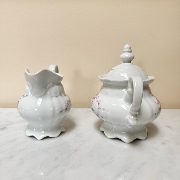 Vintage 1814 Hutschenreuther Germany Sylvia Lidded Sugar Bowl & Creamer Set - Picture 5 of 13